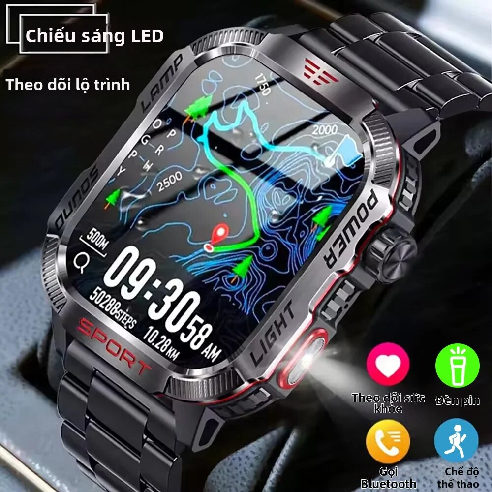 laxasfit | Đồng Hồ Thông Minh Nam LAXASFIT 2026 1.85 Inch Thể Thao Ngoài Trời Cuộc Gọi Bluetooth Với Trợ Lý Giọng Nói Đèn Pin LED Theo Dõi Nhịp Tim