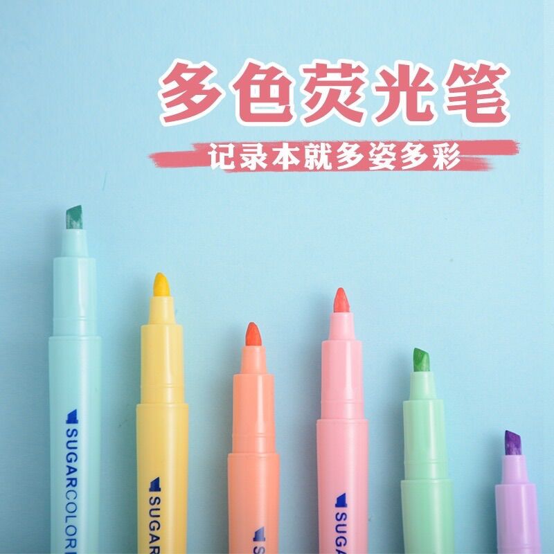 SET 6 Bút đủ màu highlight 2 đầu dạ quang B8.