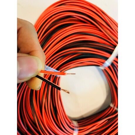 Dây điện đôi màu đỏ đen loại nhỏ lắp tủ bếp, bóng điện nhỏ- giá 1m