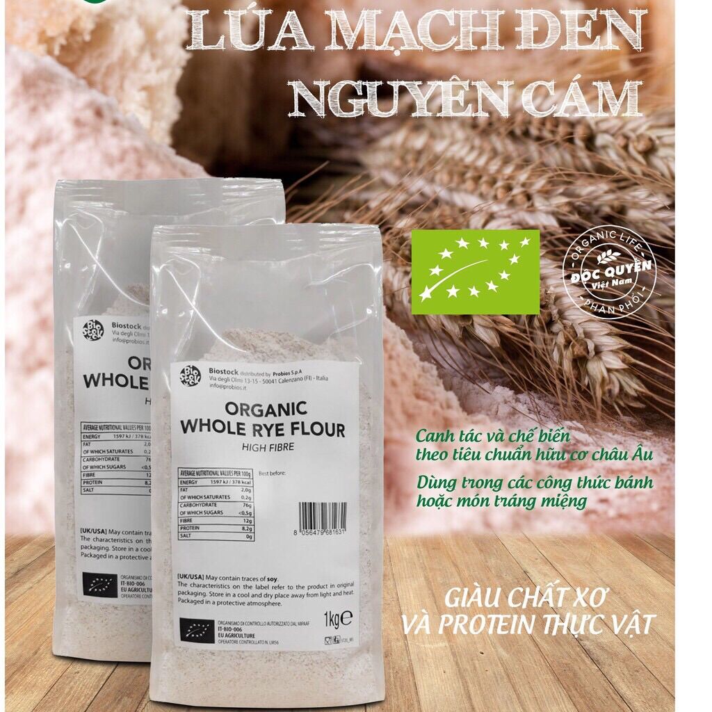 Bột lúa mạch đen nguyên cám hữu cơ Probios 1kg