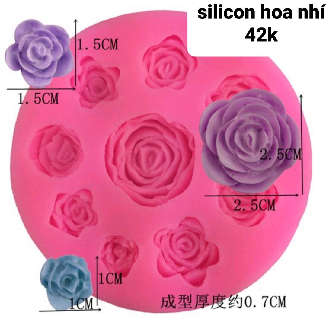 Khuôn silicon hoa hồng nhí