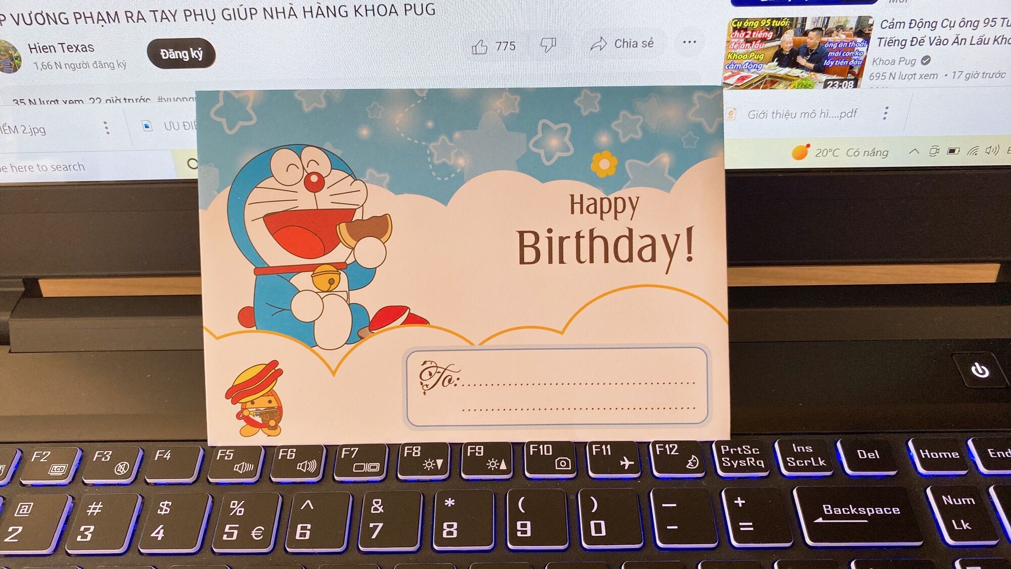 Thiệp mời sinh nhật Doraemon ATV