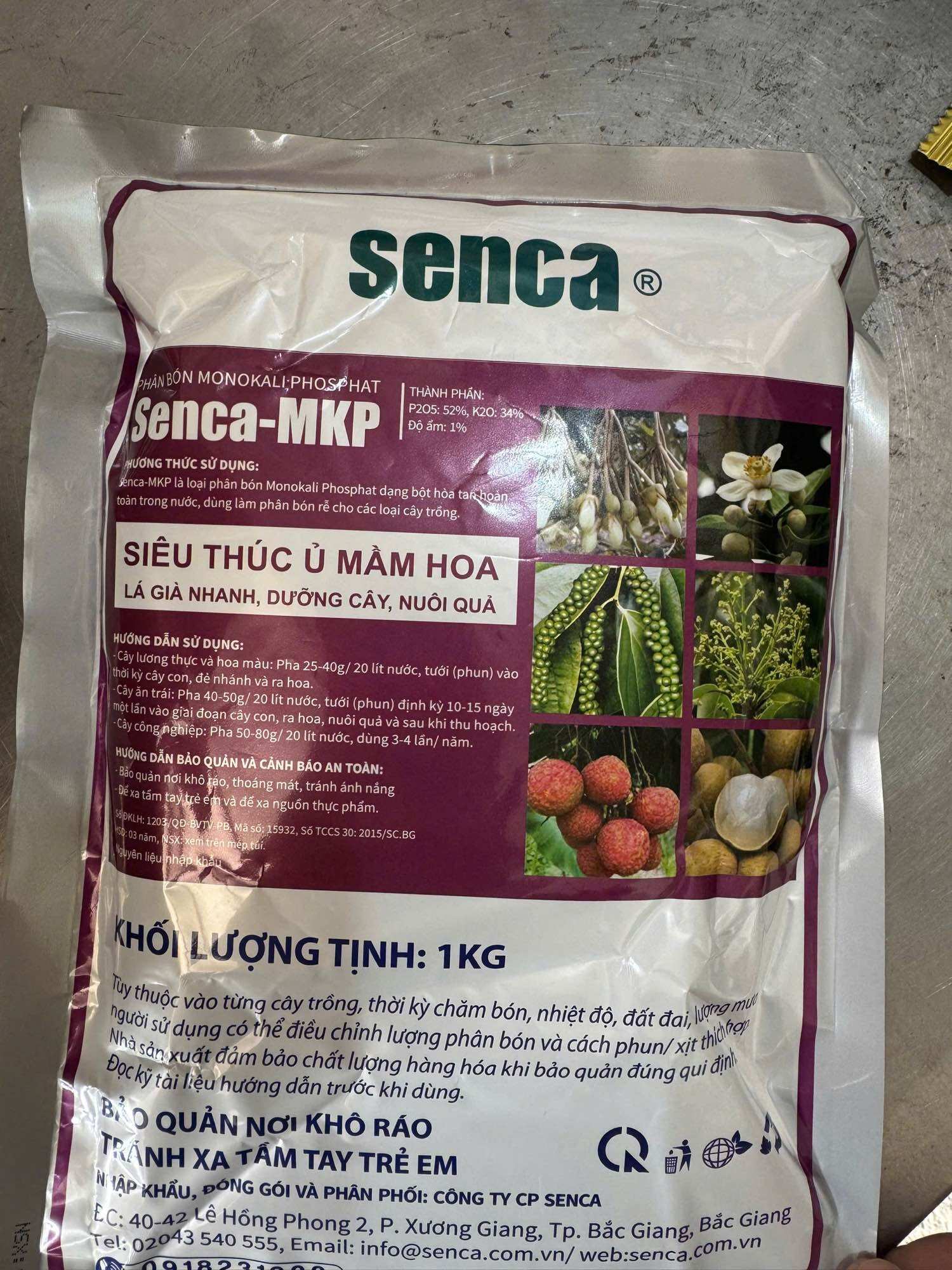 Phân bón lá siêu thúc ra hoa MKP (gói 1kg - Nhập khẩu Israel)