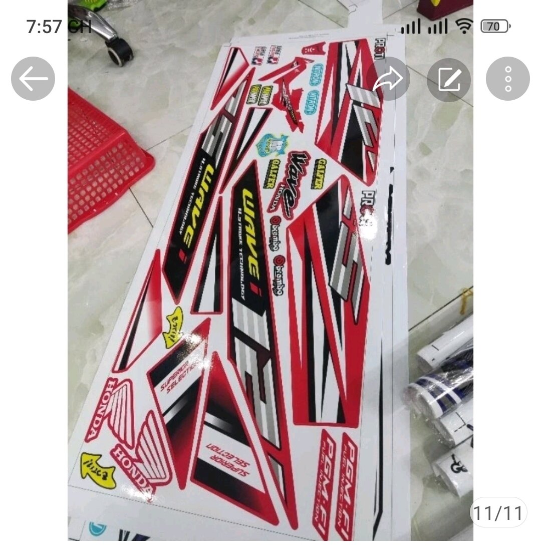 Tem Rời Wave Nhỏ 2004 Chế Wave 125i Xanh Dương