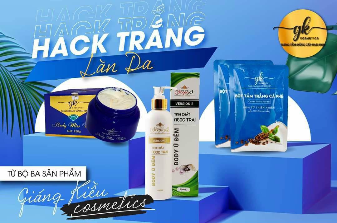 COMBO CHĂM SÓC DA TRẮNG CẤP TỐC SAU 7 NGÀY ( tắm trắng+body miss white+body ủ đêm )