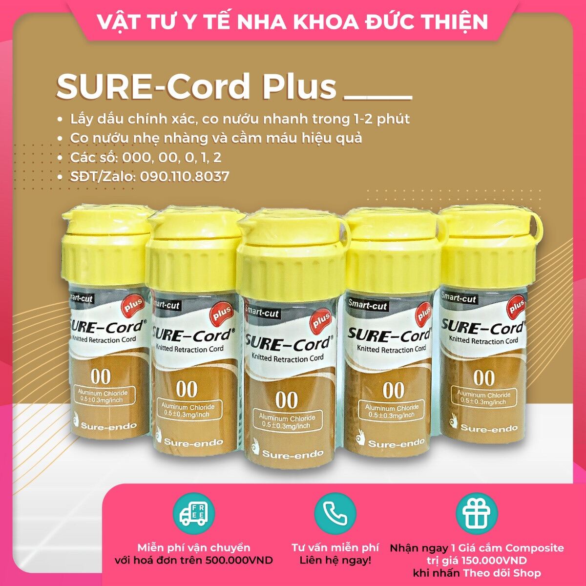 Chỉ co nướu Sure Cord Plus - Chỉ co lợi Sure Cord Plus