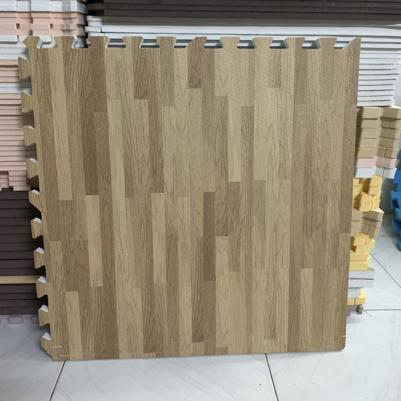 Combo 10 tấm thảm vân gỗ 60cmx60xmx1cm