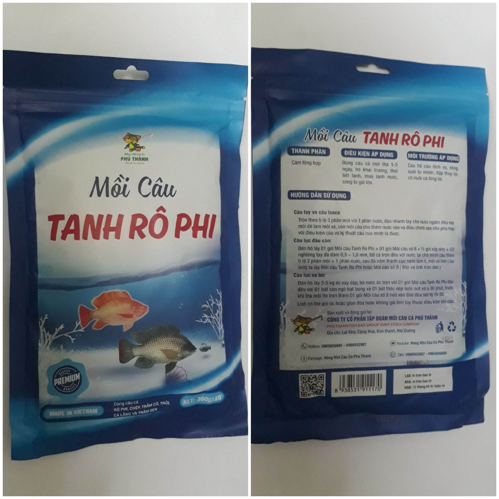 Mồi Câu Cá Phú Thành TANH RÔ PHI (gồm 2 gói),Vị mồi chuyên dùng để câu Cá Rô Phi