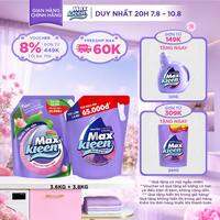 Combo Túi Nước Lau Sàn MaxKleen 3.6kg Ngàn hoa ngọt ngào + Túi Nước Giặt Xả MaxKleen 3.6kg/3.8kg (Hoa Nắng/Huyền Diêu/Vườn Sớm Mai/Thiên Nhiên)