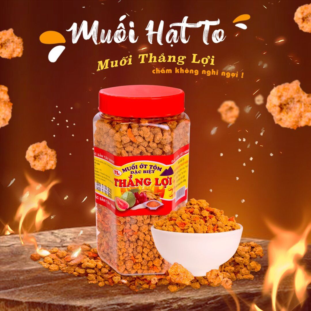 Muối tôm hạt to Tây Ninh Thắng Lợi siêu cay