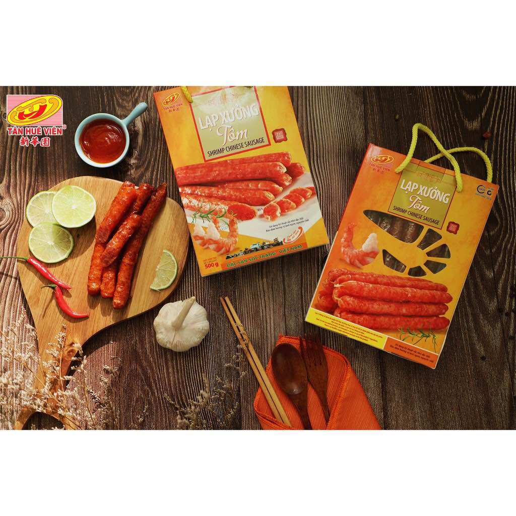Lạp xưởng Tôm Tân Huê Viên (hộp 500g)