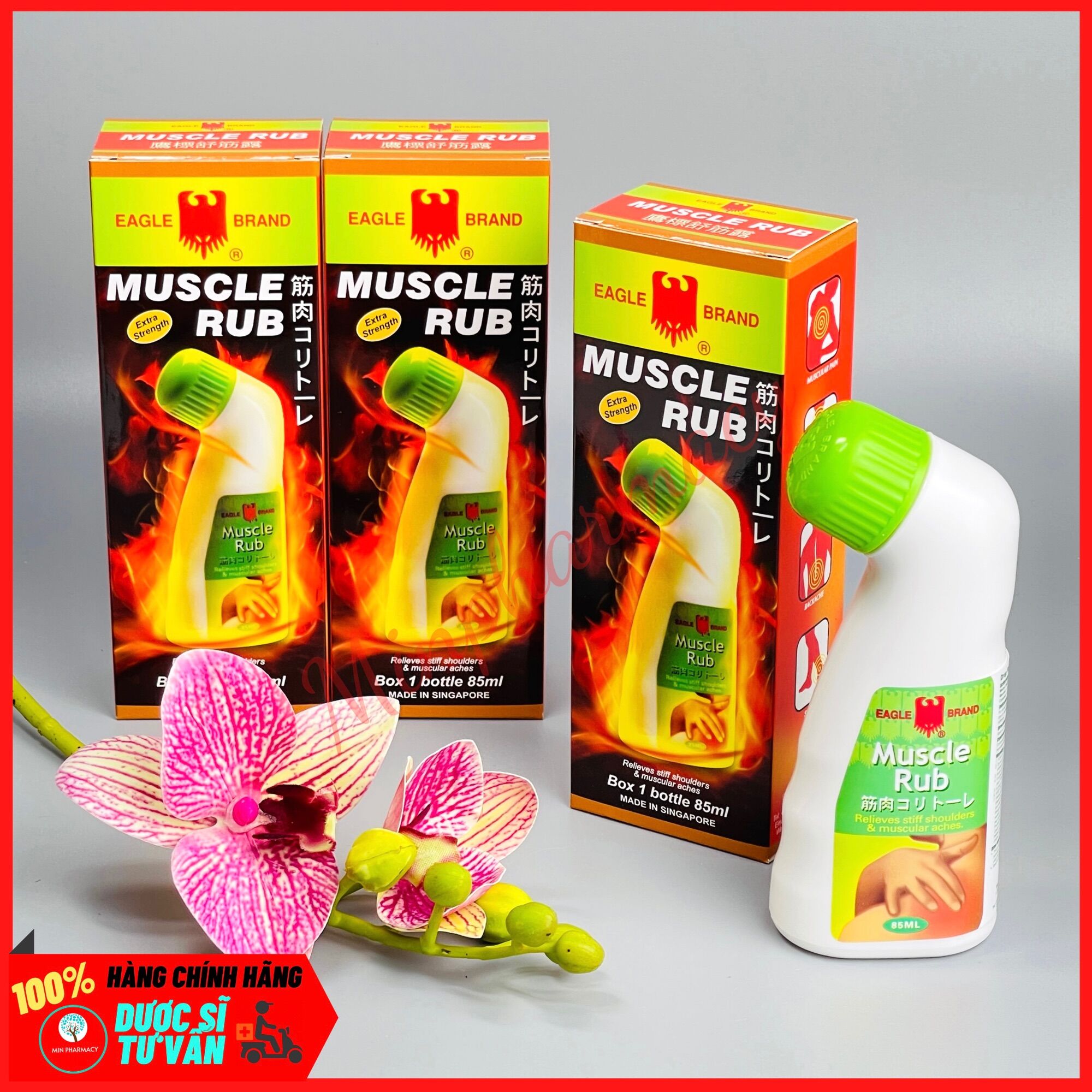 Dầu Nóng Xoa Bóp Con Ó Dạng Lăn EAGLE MUSCLE RUB 85ml