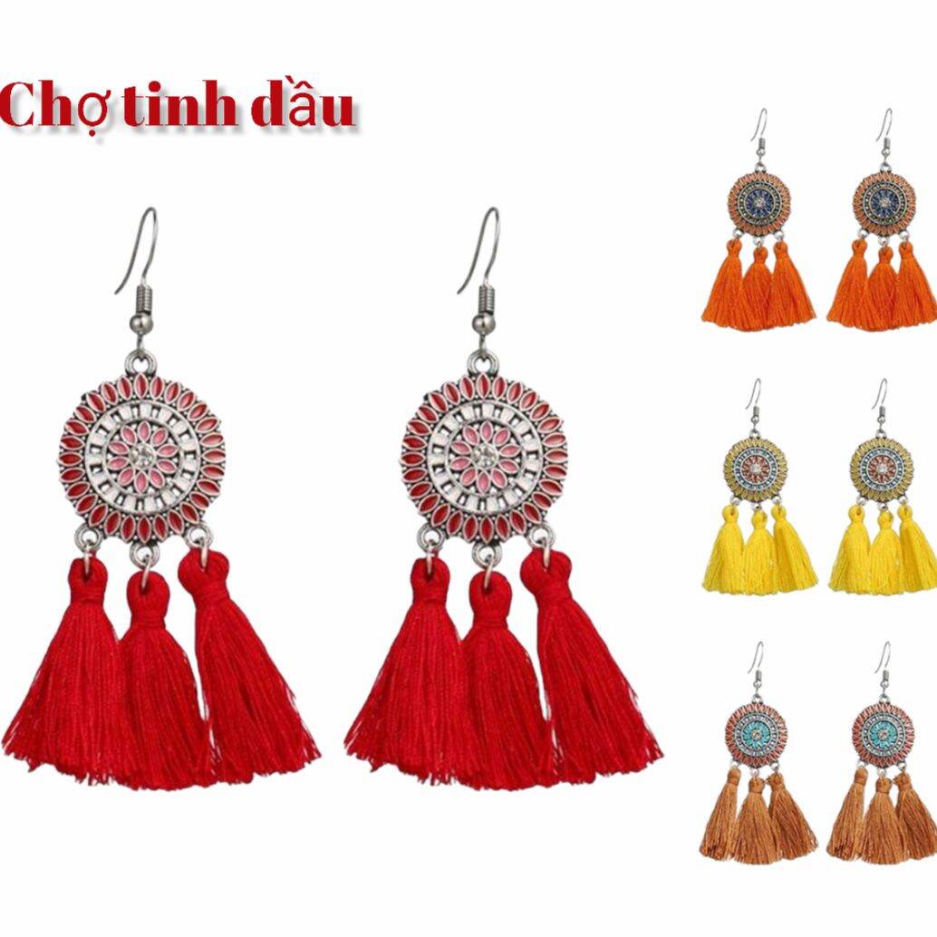 Bông Tai Tua Rua Phong Cách Bohemian