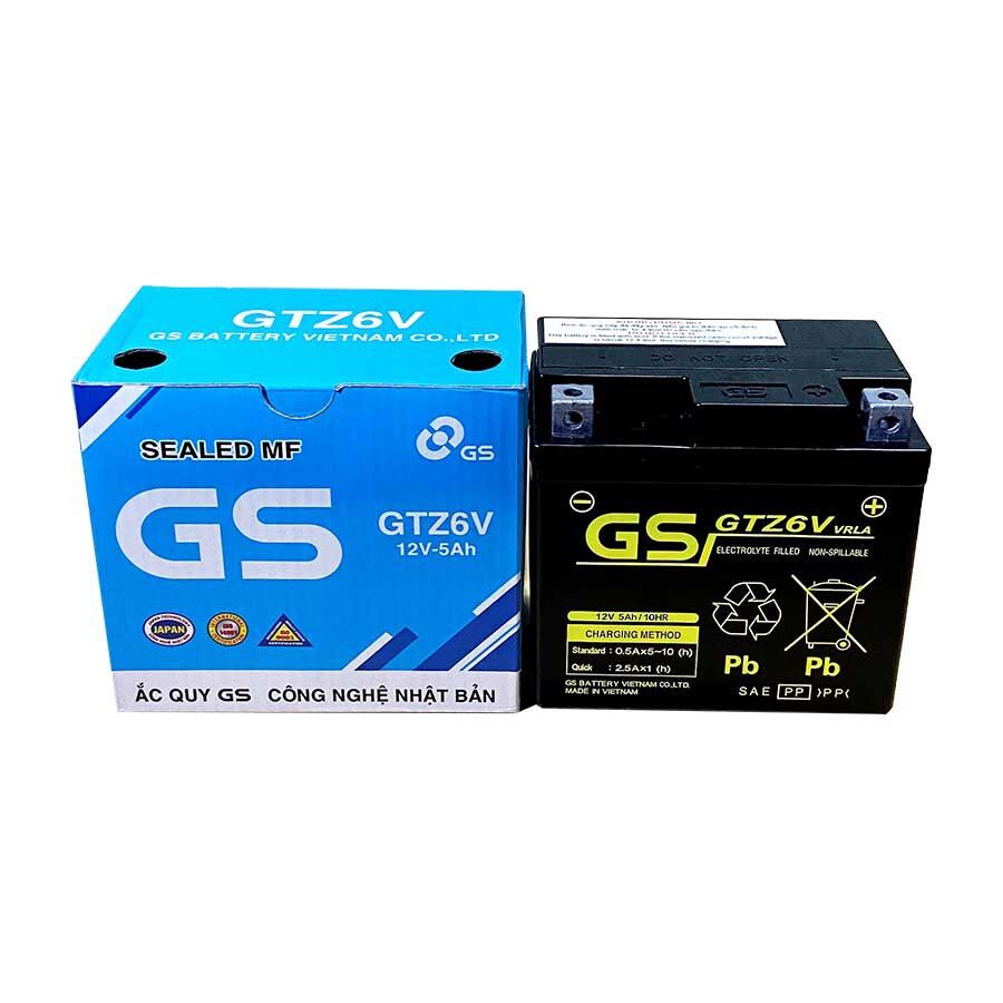 Ắc Quy Fullbox GS GTZ6V(12V-5Ah)xài cho xe Airblade,Vision,ShVn