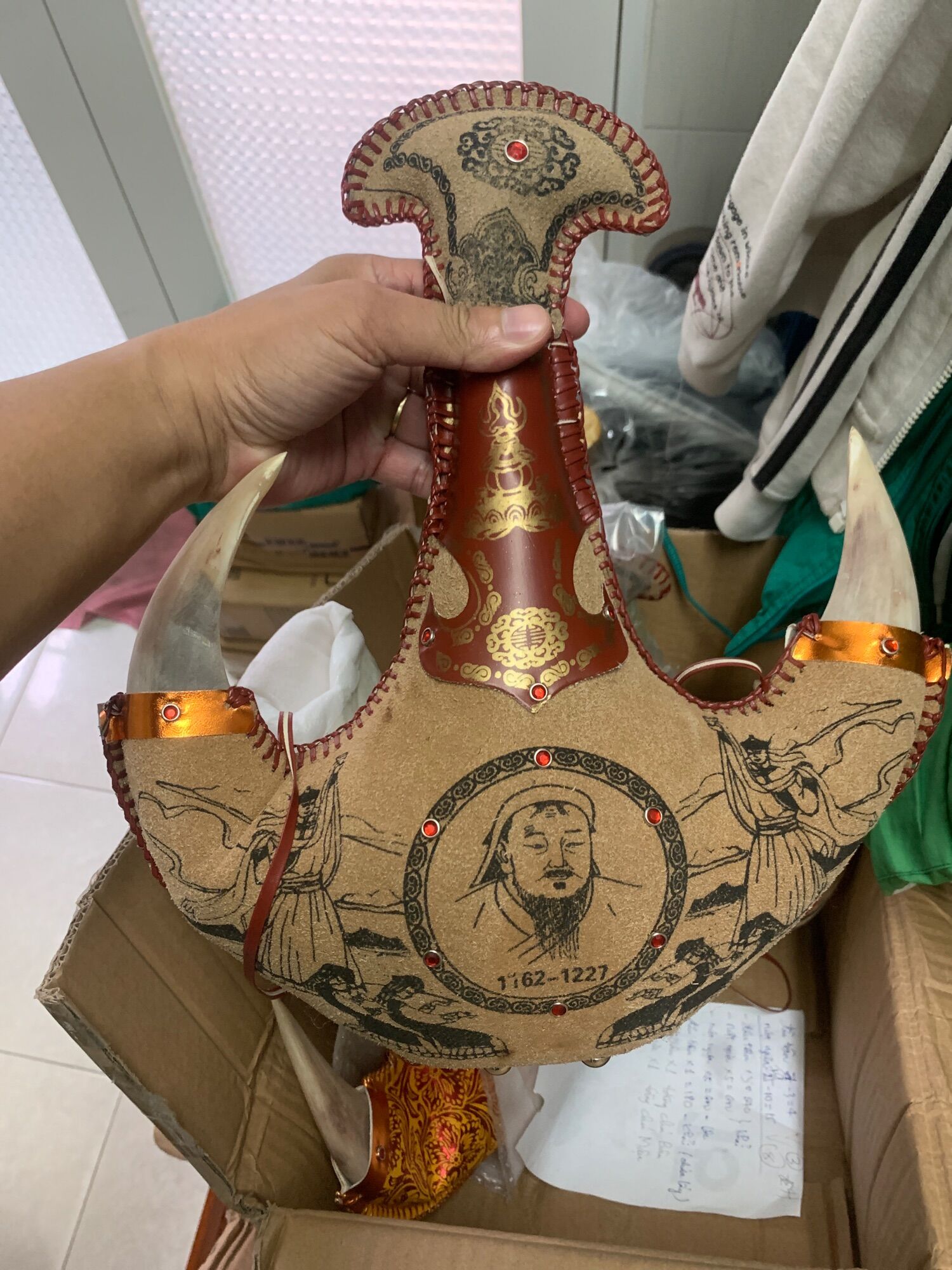 Túi chứa 500ml da dê mông cổ tq