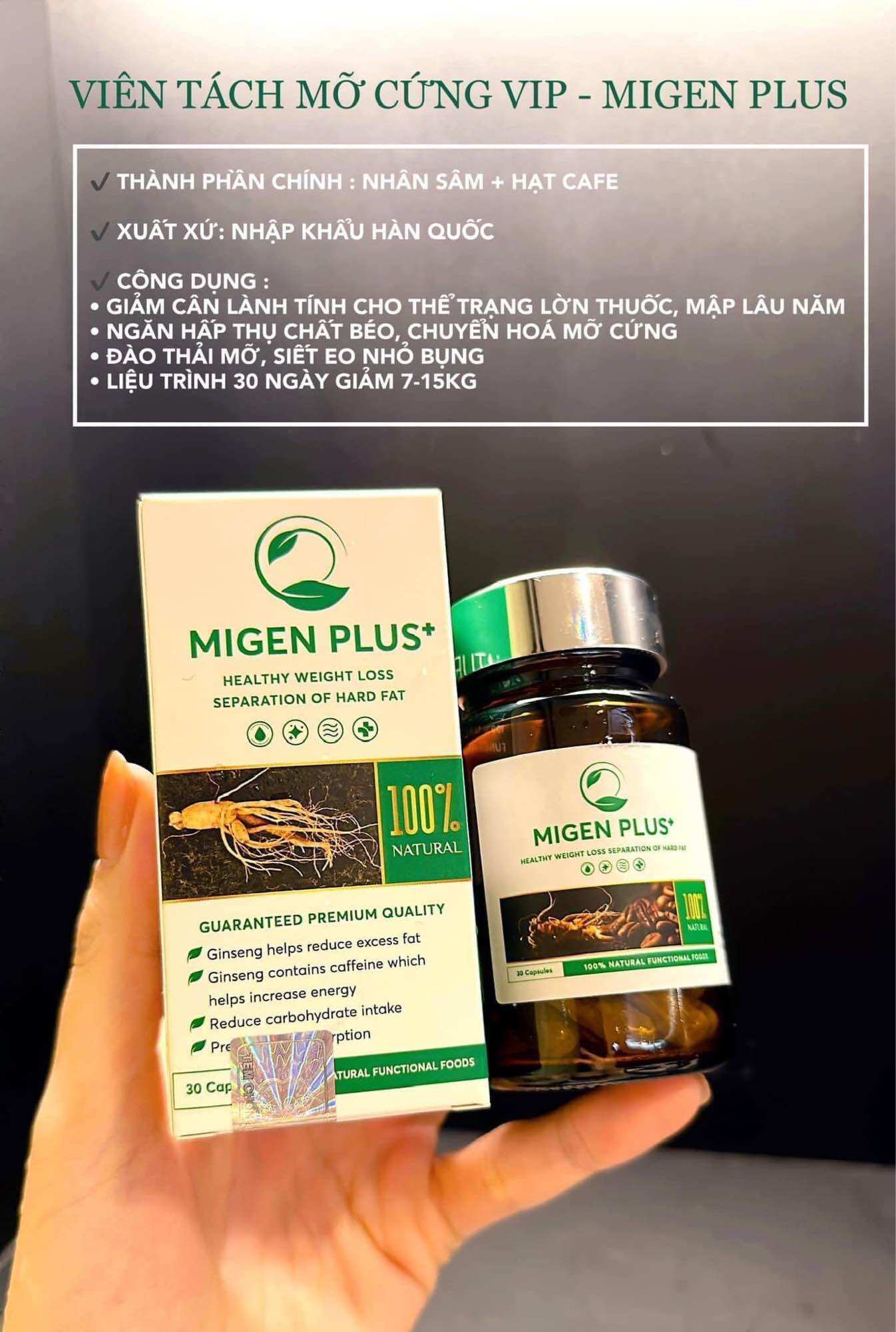 Viên tách mỡ cứng - nhập khẩu korea - migen plus