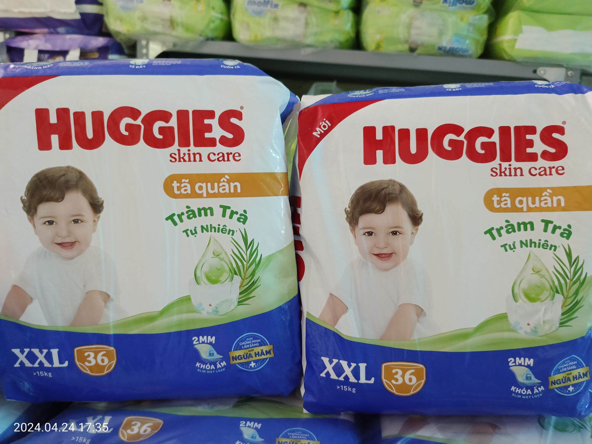 Combo 2 gói tả quần Huggies skin care size XXL tổng 72 miếng
