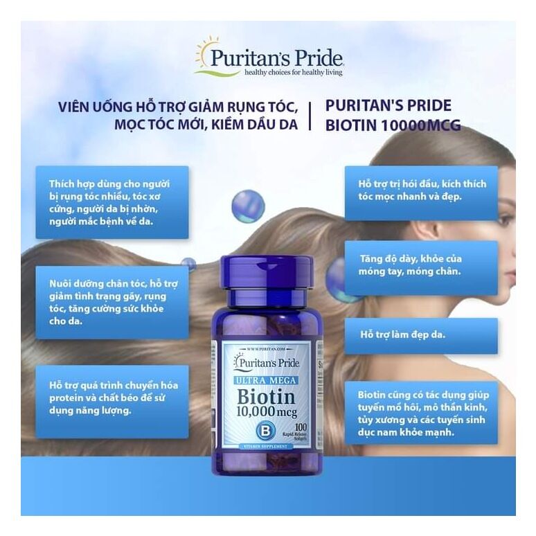 Biotin Purita mọc tóc 120v