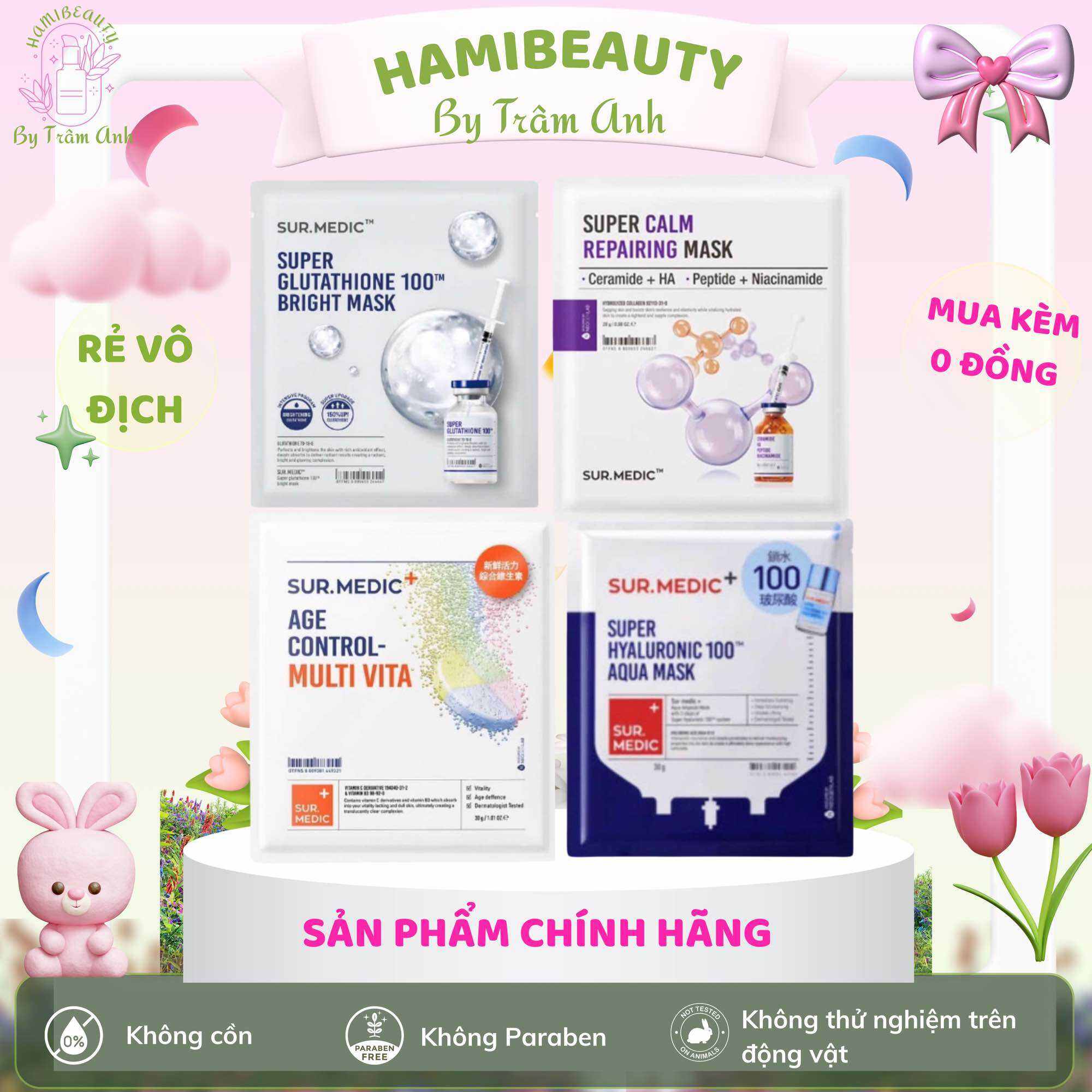 Mặt Nạ Surmedic, Mặt Nạ Dưỡng Trắng, Mặt Nạ Phục Hồi, Mặt Nạ Giảm Lão Hóa 30g HAMIBEAUTY BY TRÂM ANH