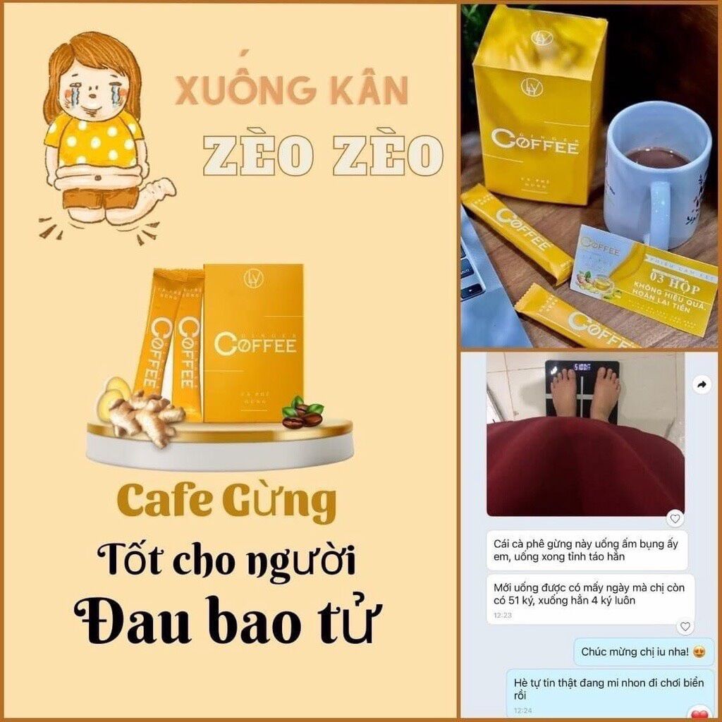 Cà phê gừng giảm cân Ginger Coffee hộp 20 gói