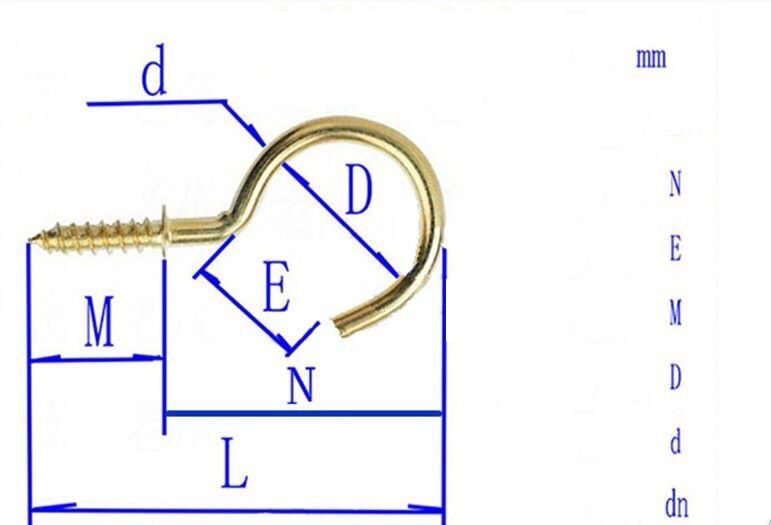 20 móc dấu hỏi móc treo cup hooks dài 5cm
