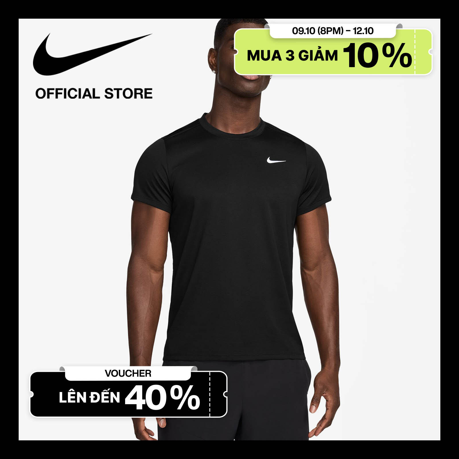 [TỪ 20H 9.10 - 12.10 | VOUCHER ĐẾN 40%] Áo nam Dri-FIT Tennis Top NikeCourt Victory - BLACK
