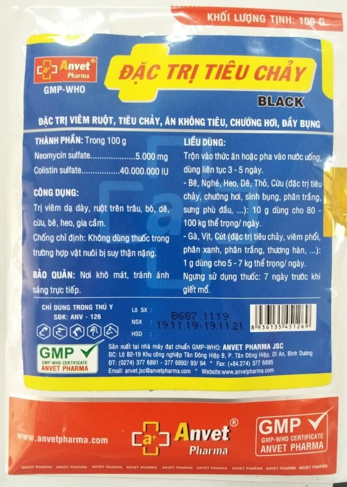 combo 2 gói* 100 gram Tiêu chảy tiêu chảy cho vật nuôi