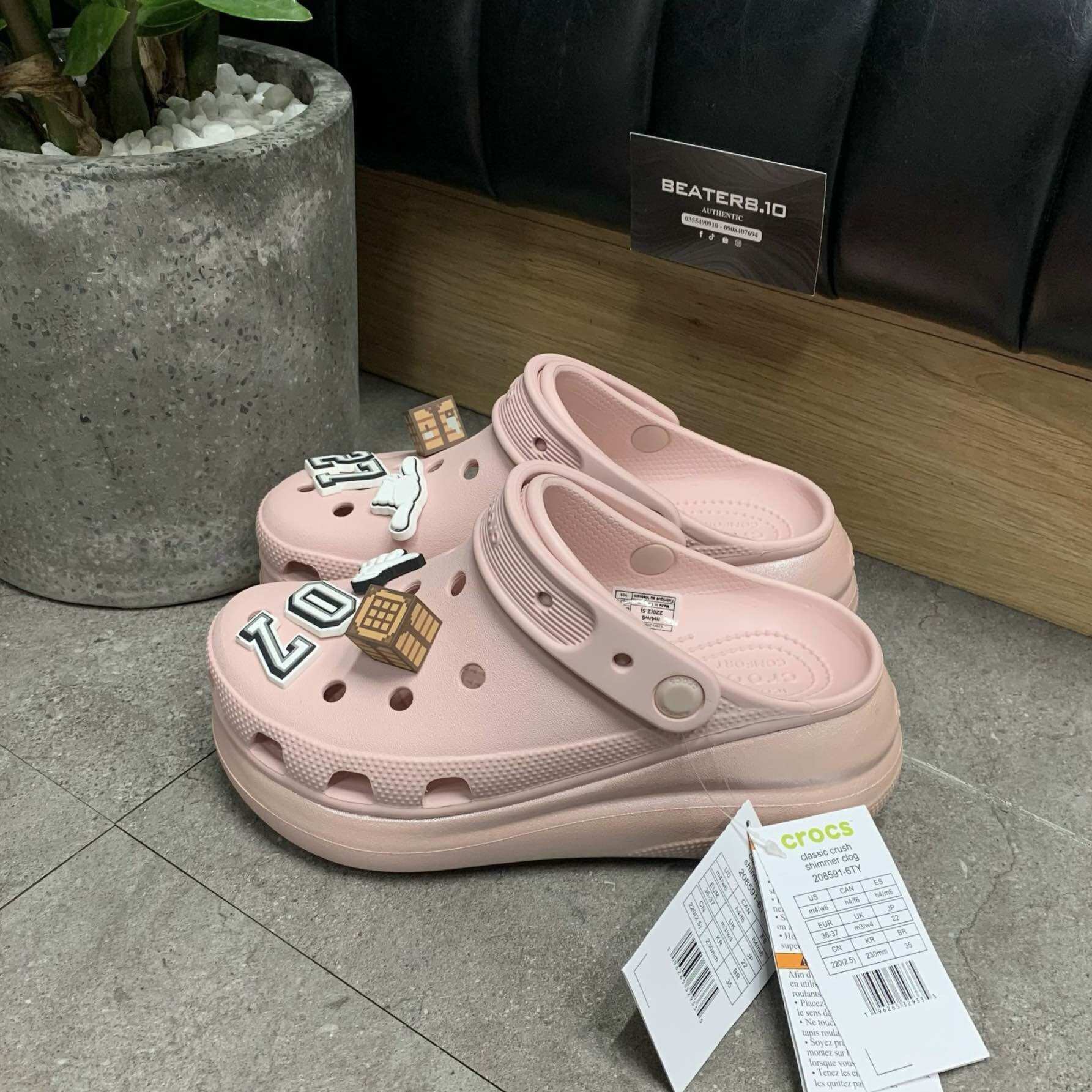 CHÍNH HÃNG - GIÀY CLOG UNISEX CROCS CRUSH CLASSIC WHITE Code: 207521-100