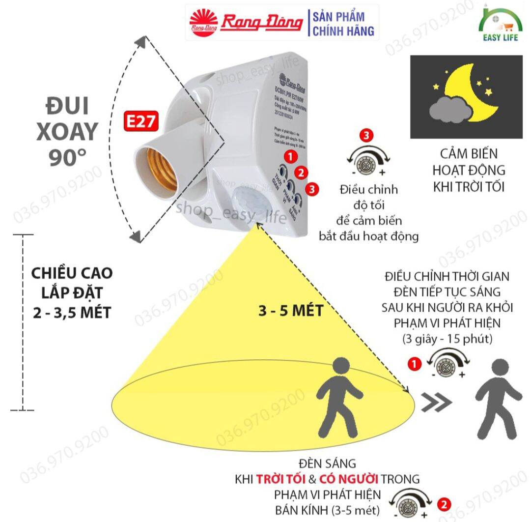Đui cảm biến Rạng đông.