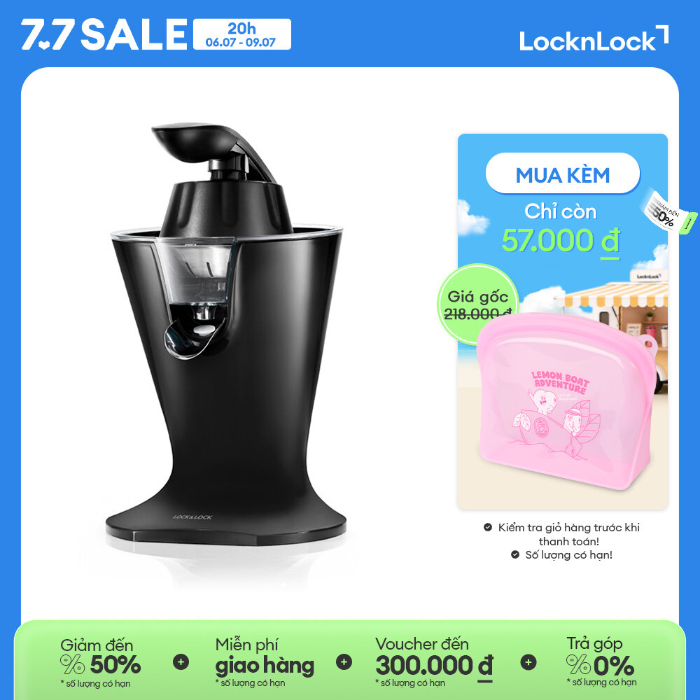 Ejj256blk - máy vắt cam lock&lock - chống nhỏ giọt, lưới lọc inox, dễ vệ sinh, công suất lớn 85w - hàng chính hãng - bảo hành 2 năm