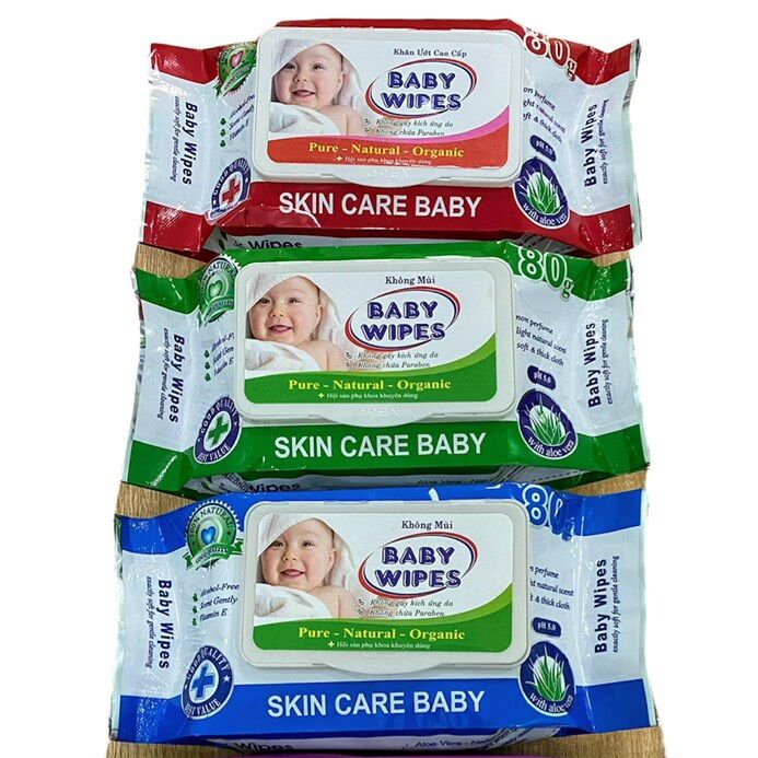 Giá sỉ (COMBO 10 Gói ) Khăn ướt cao cấp Baby Wipes 80g