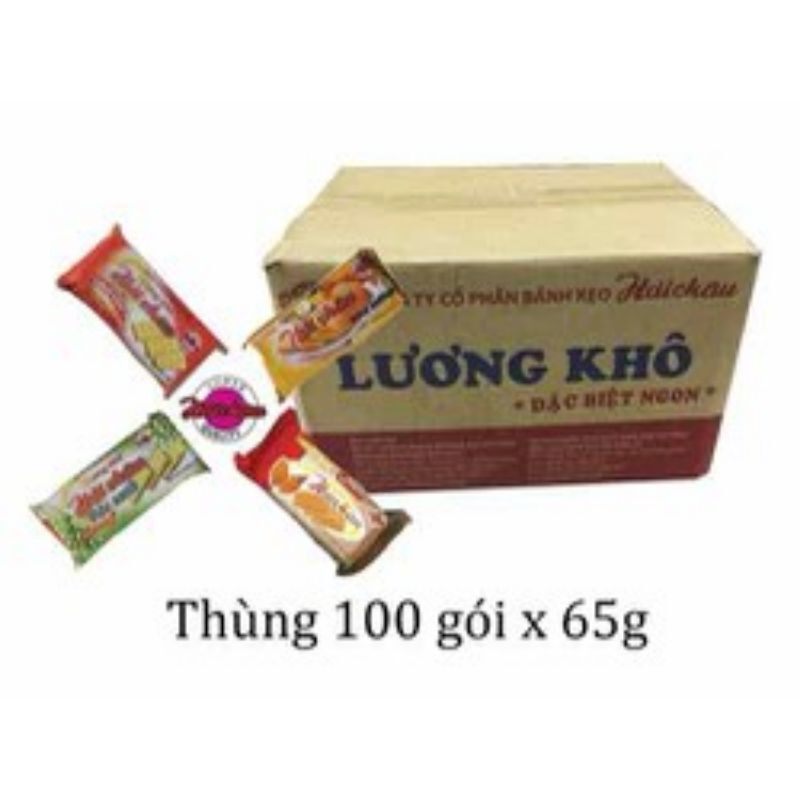 Thùng lương khô hải châu 100gói x 65g mix vị date xa