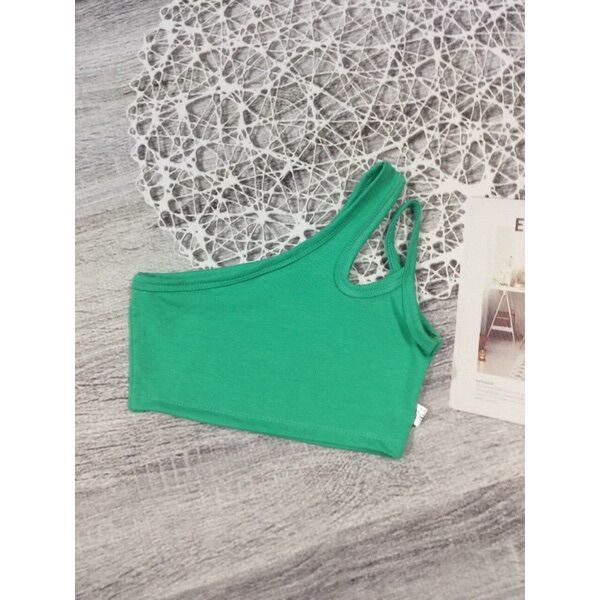 Áo croptop lệch vai bé gái