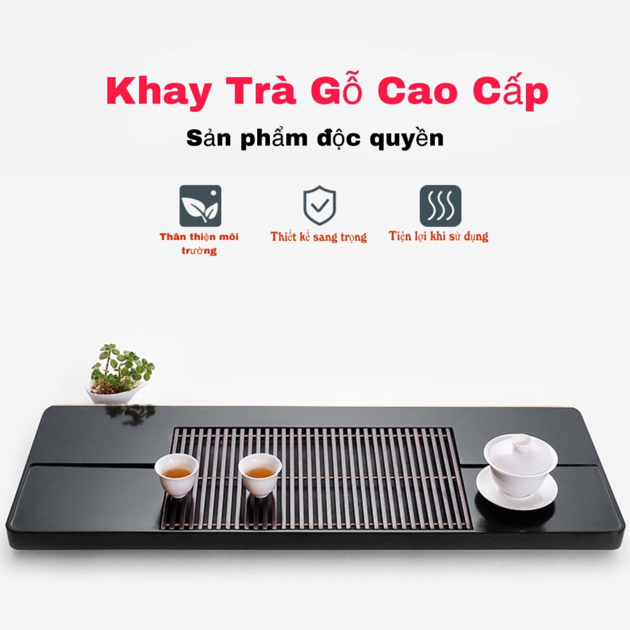 Khay Trà Gỗ Cỡ Lớn 62x29x4,5