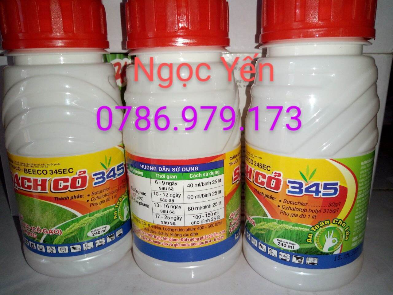 Trừ cỏ lồng vực, cỏ gạo, cỏ đuôi phụng, sạch cỏ 345 240ml, beeco 345 240ml