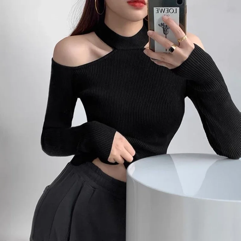 Áo Croptop yếm tay dài, dáng ôm A93