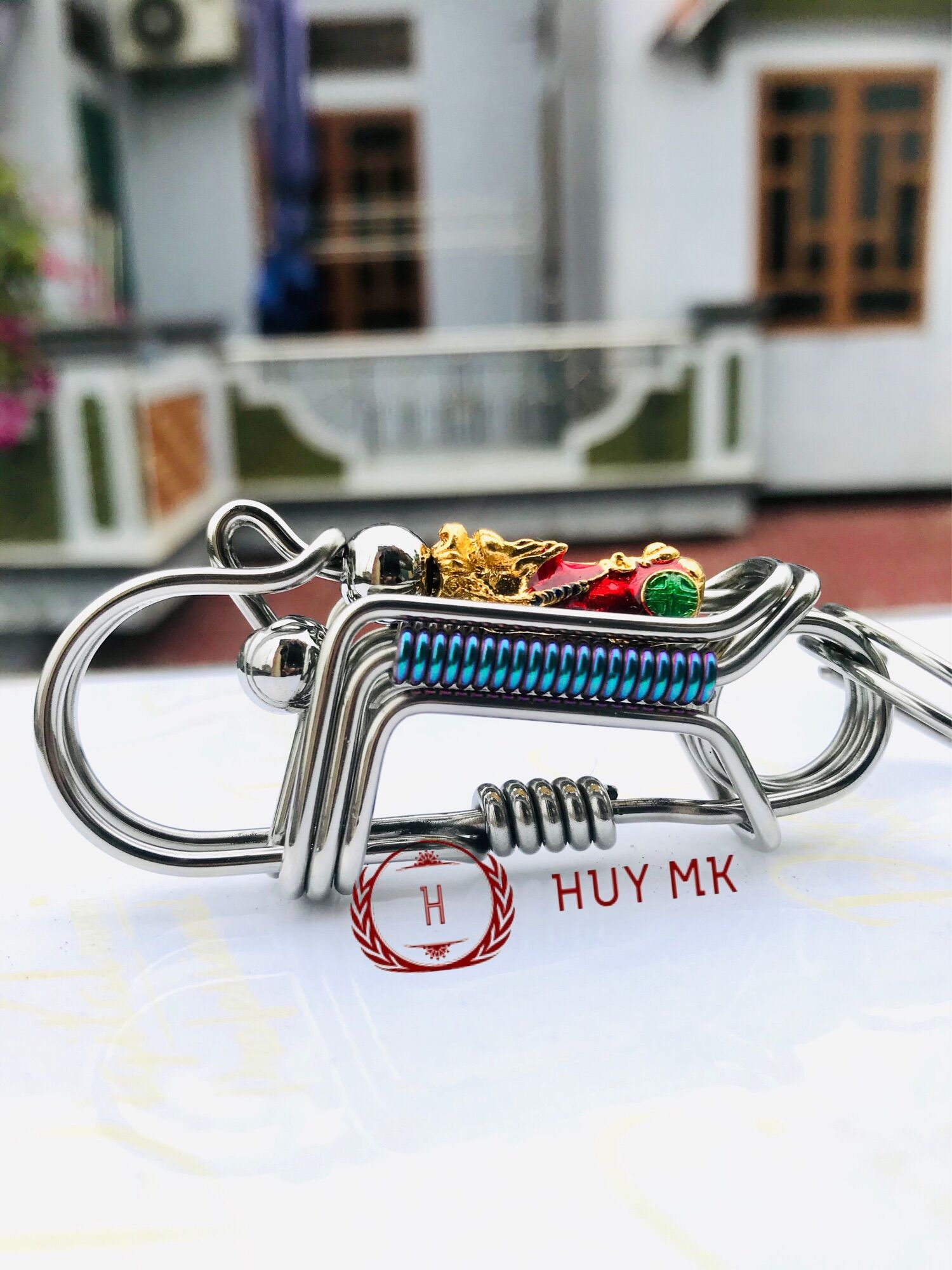móc khóa thủ công tỳ hưu đỏ