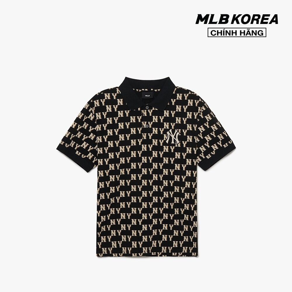 Mlb - áo polo nam tay ngắn classic monogram 3lpqm0133-50bks