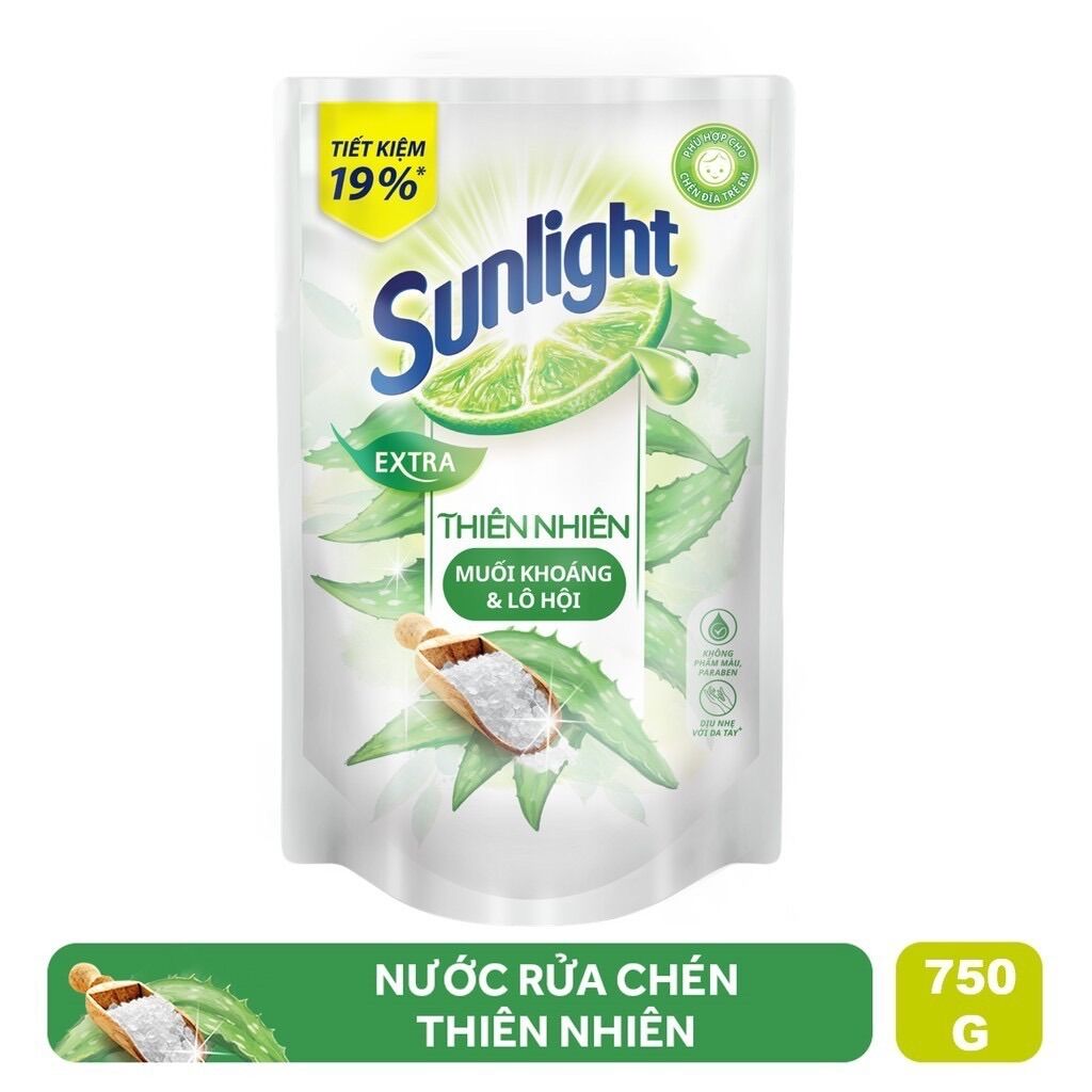 Nước rửa chén Túi Sunlight 750ml trà xanh