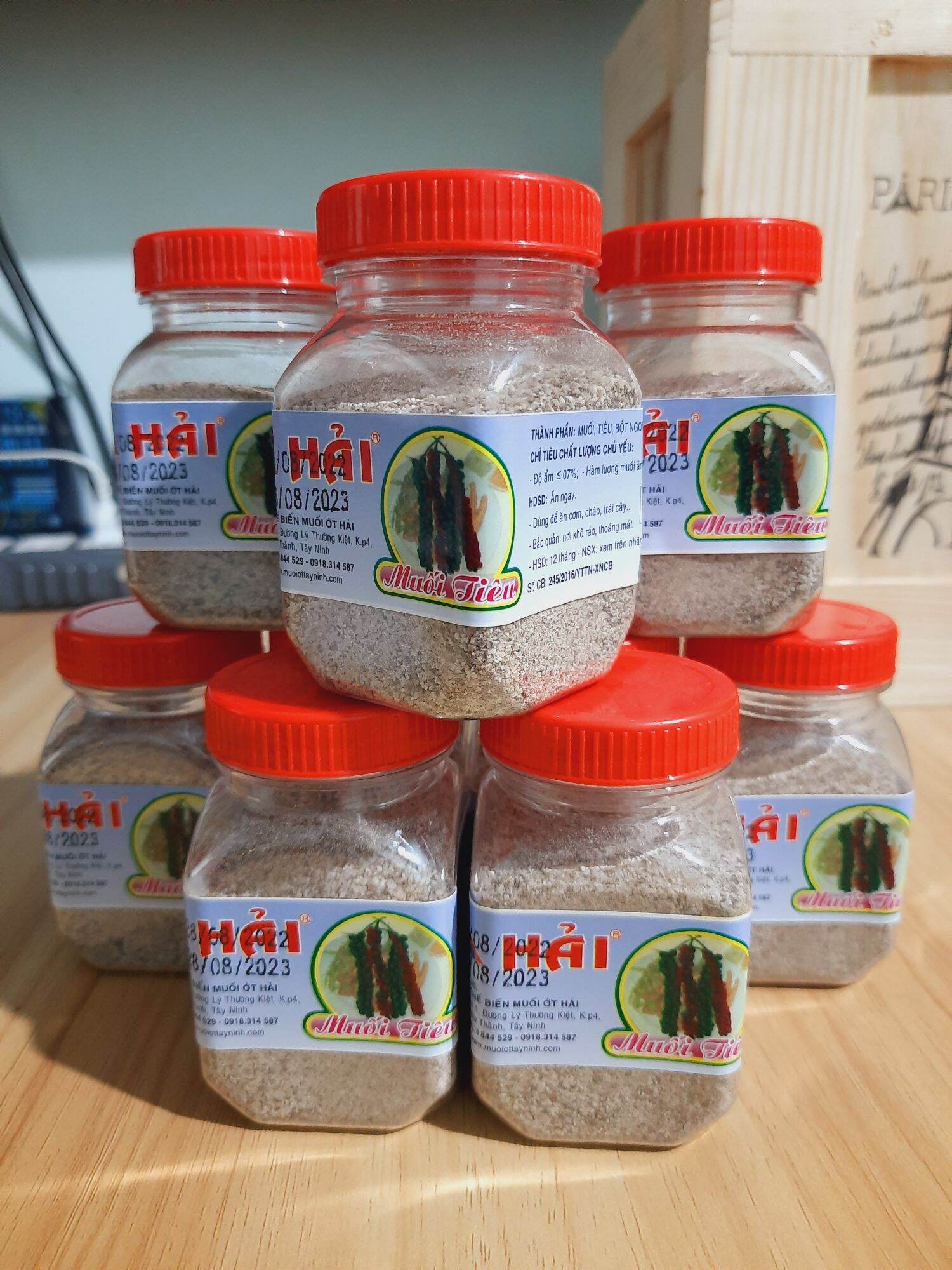 Muối tiêu đen (muối Hải Tây Ninh) cay ngon (hũ 100g)