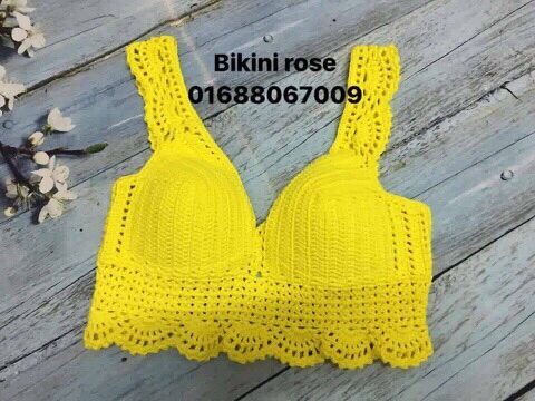 Áo len móc croptop