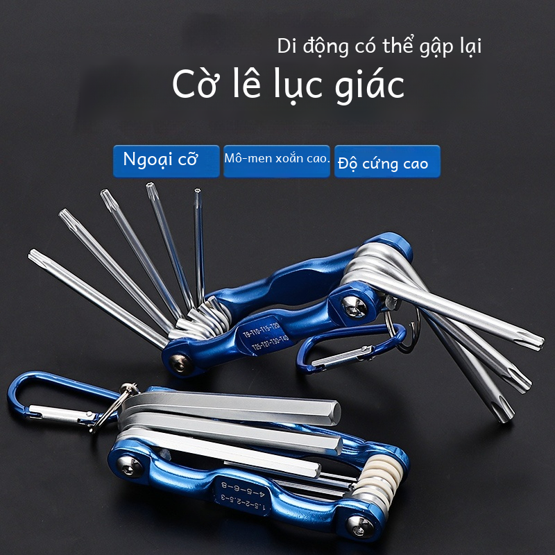 Bộ cờ lê lục giác 8 trong 1 đa chức năng Chất liệu Cr-v Dụng cụ cầm tay di động để đi xe đạp và làm việc Thép crom-vanadi