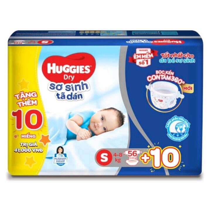 Tã dán huggies s56 + 10 mẫu mới chính hãng