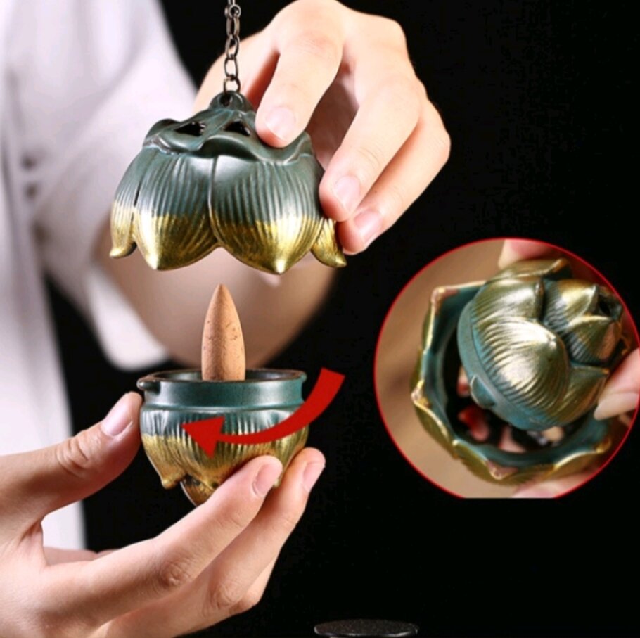 Lư đốt trầm trang trí thác khói