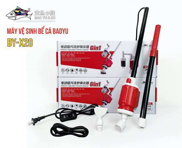 Máy vệ sinh bể cá baoyu by-x20 và by-x25