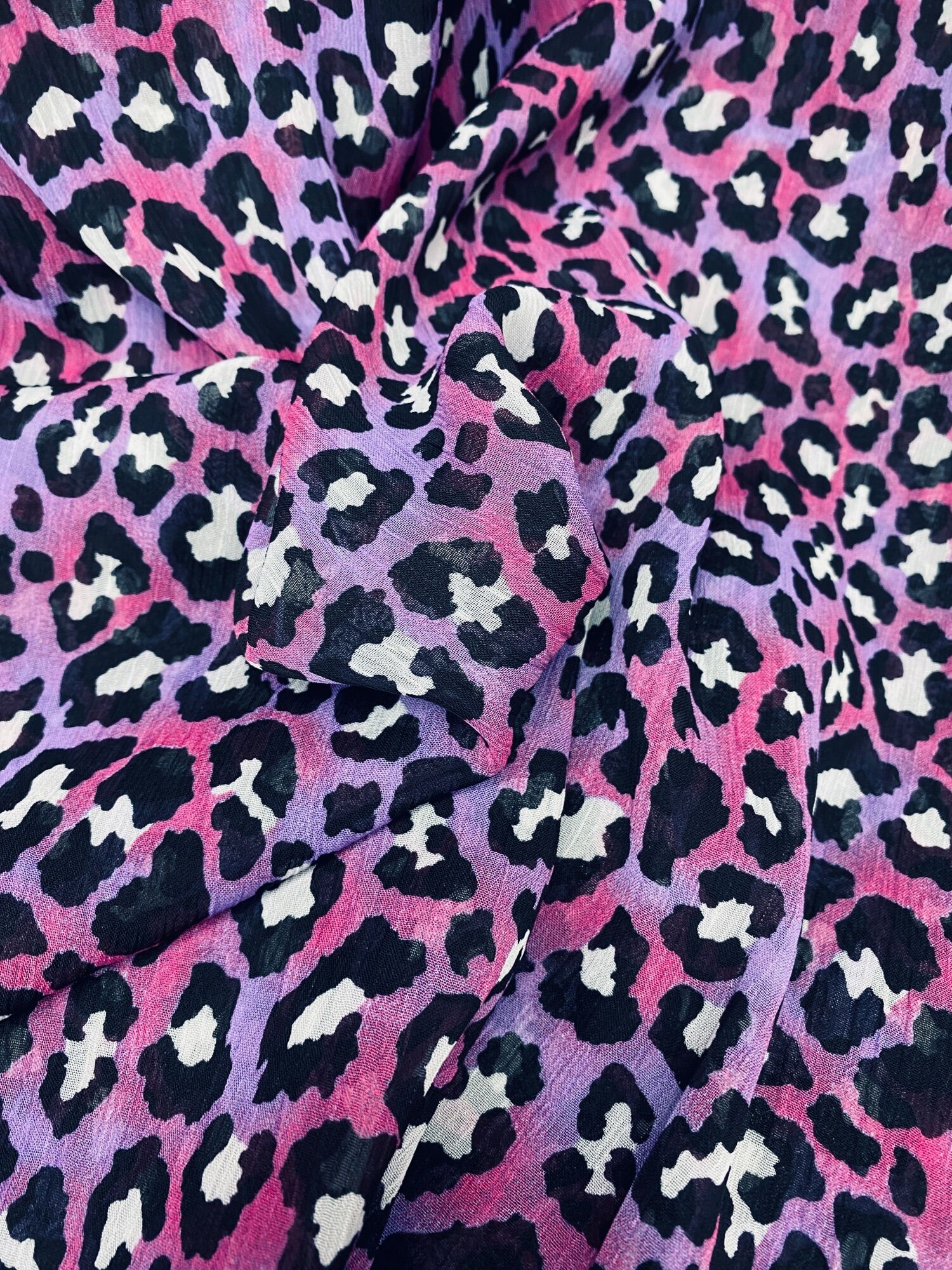 Vải voan chiffon dún ly hoạ tiết da beo