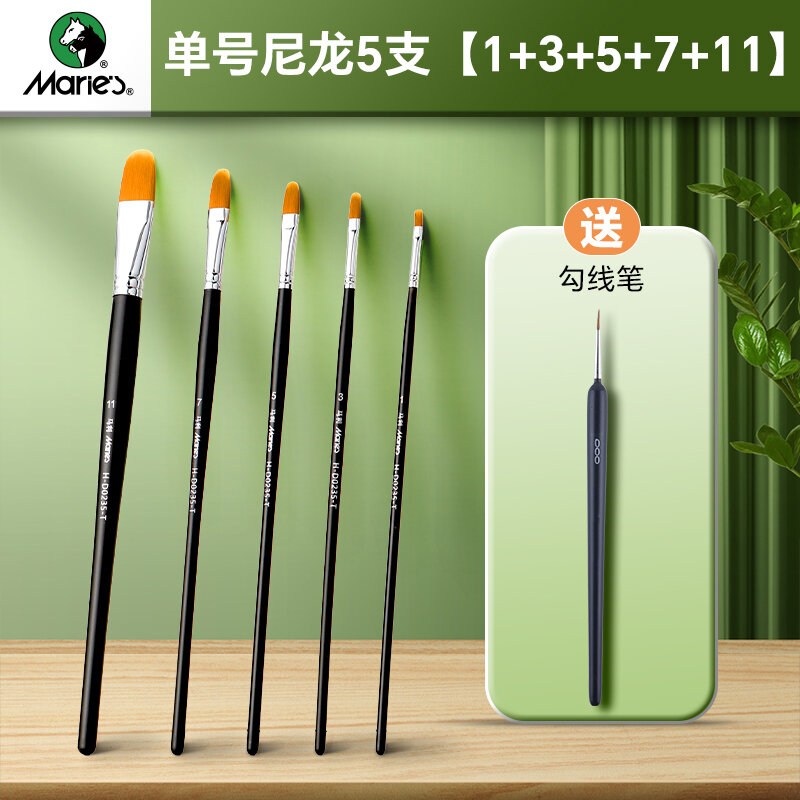 Marie’s | Cọ Vẽ Hình Lưỡi Vịt Nhái Lông Sói Dài Cho Sơn Nước và Acrylic