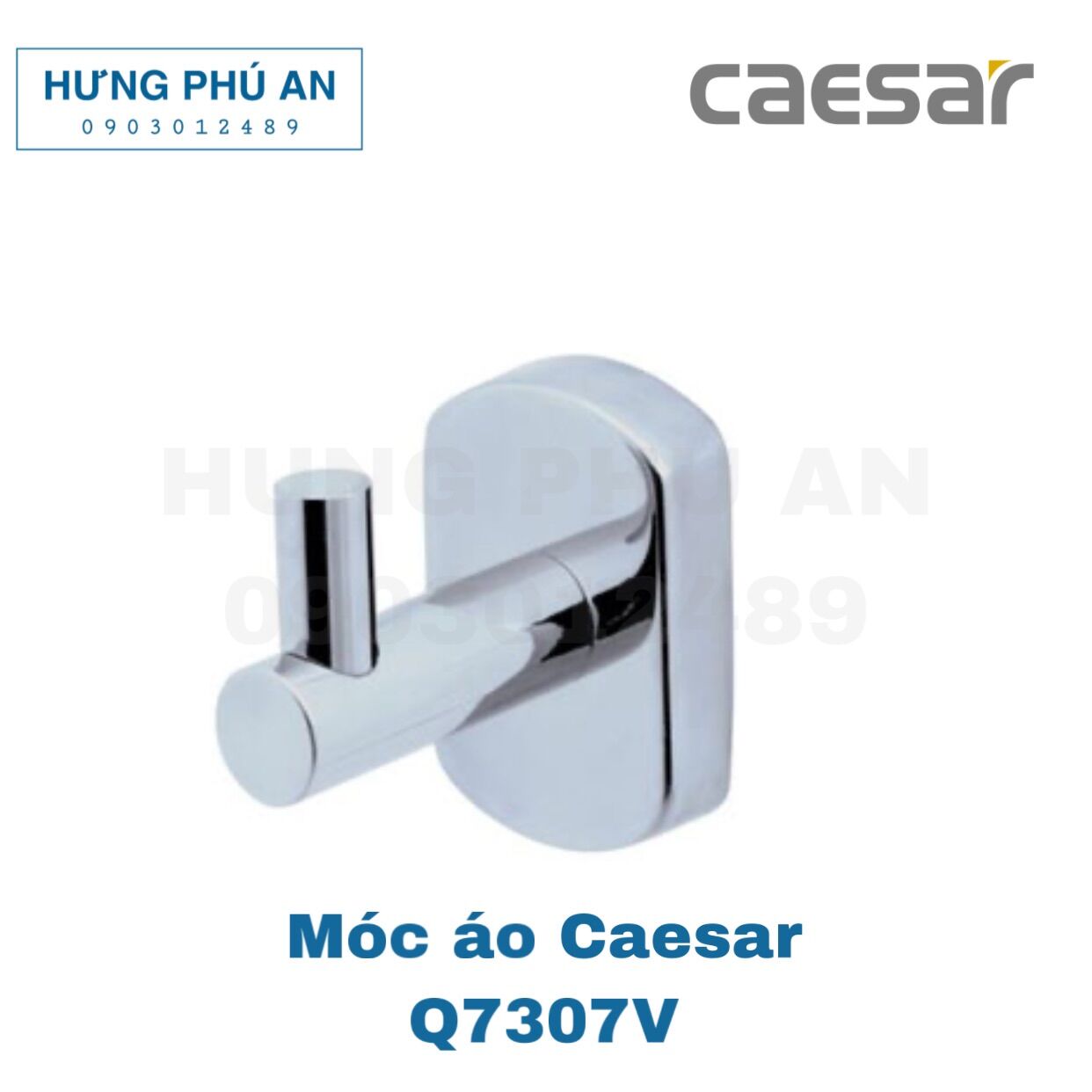 Móc áo Caesar Q7307V - Móc treo áo đơn gắn tường inox chính hãng Caesar