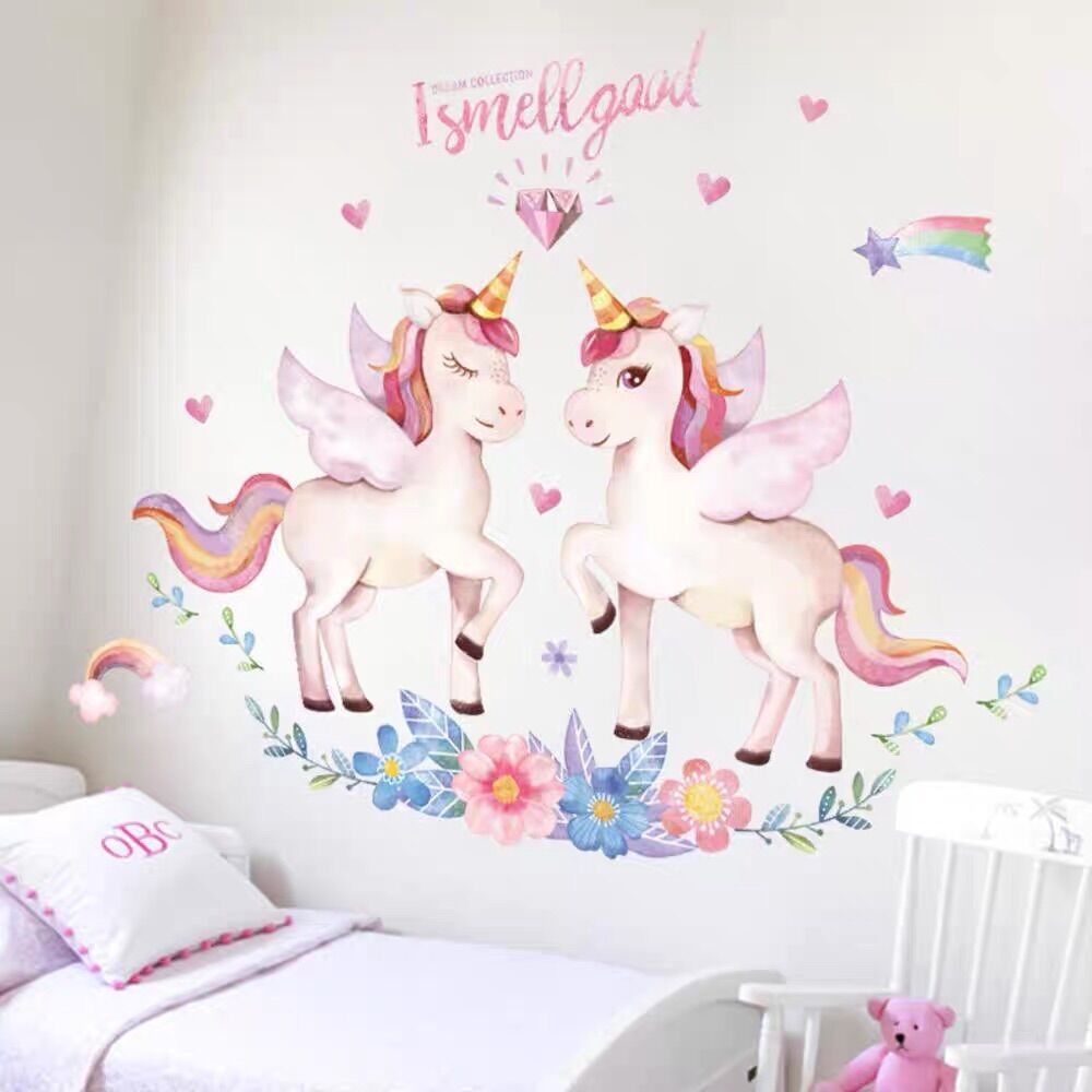 Tranh dán tường, Decal dán tường ngựa Poly