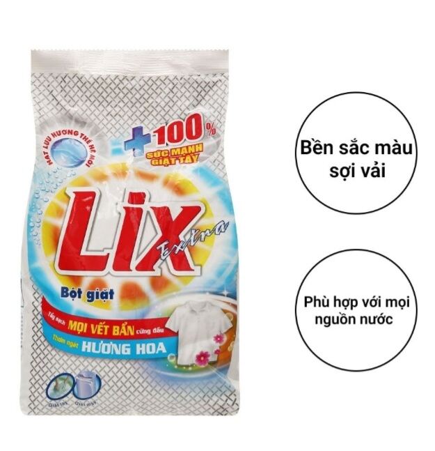 Bột giặt Lix Extra hương hoa 5.5kg tặng kèm 1 chai nước rửa chén